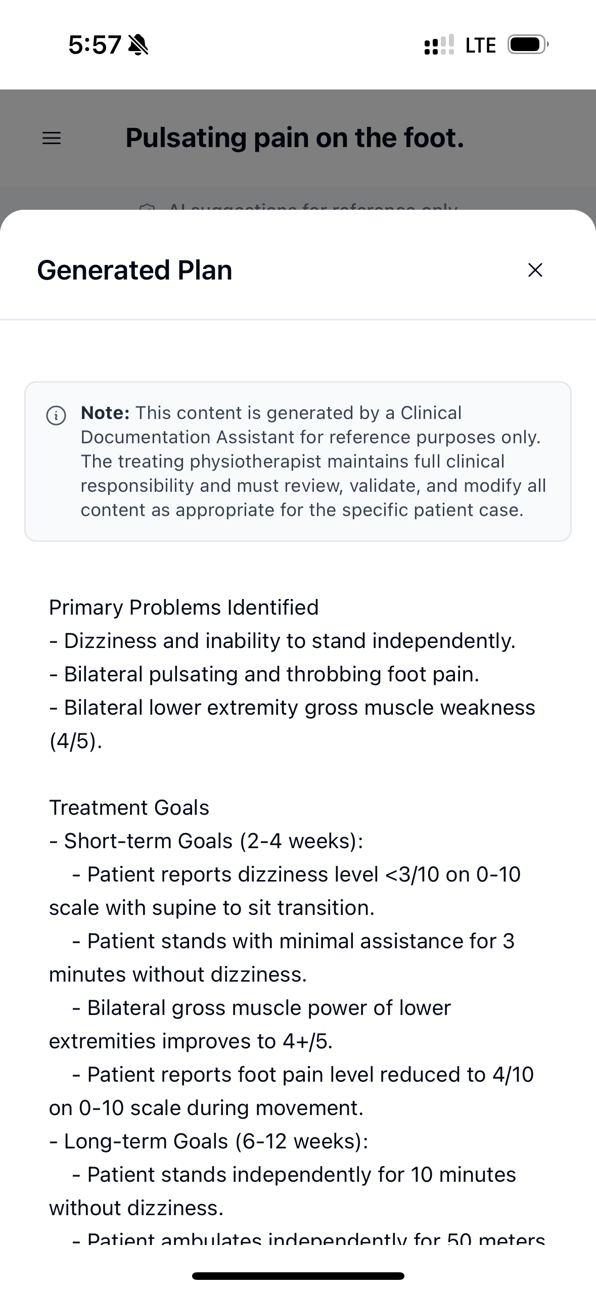 Generated Treatment Plan